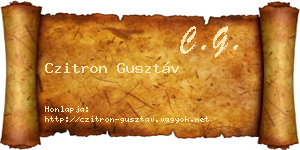 Czitron Gusztáv névjegykártya